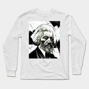 Frederick Douglass Black and White Portrait | Frederick Douglass Artwork 15 Long Sleeve T-Shirt